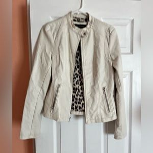 Black Rivet white leather jacket, with pockets